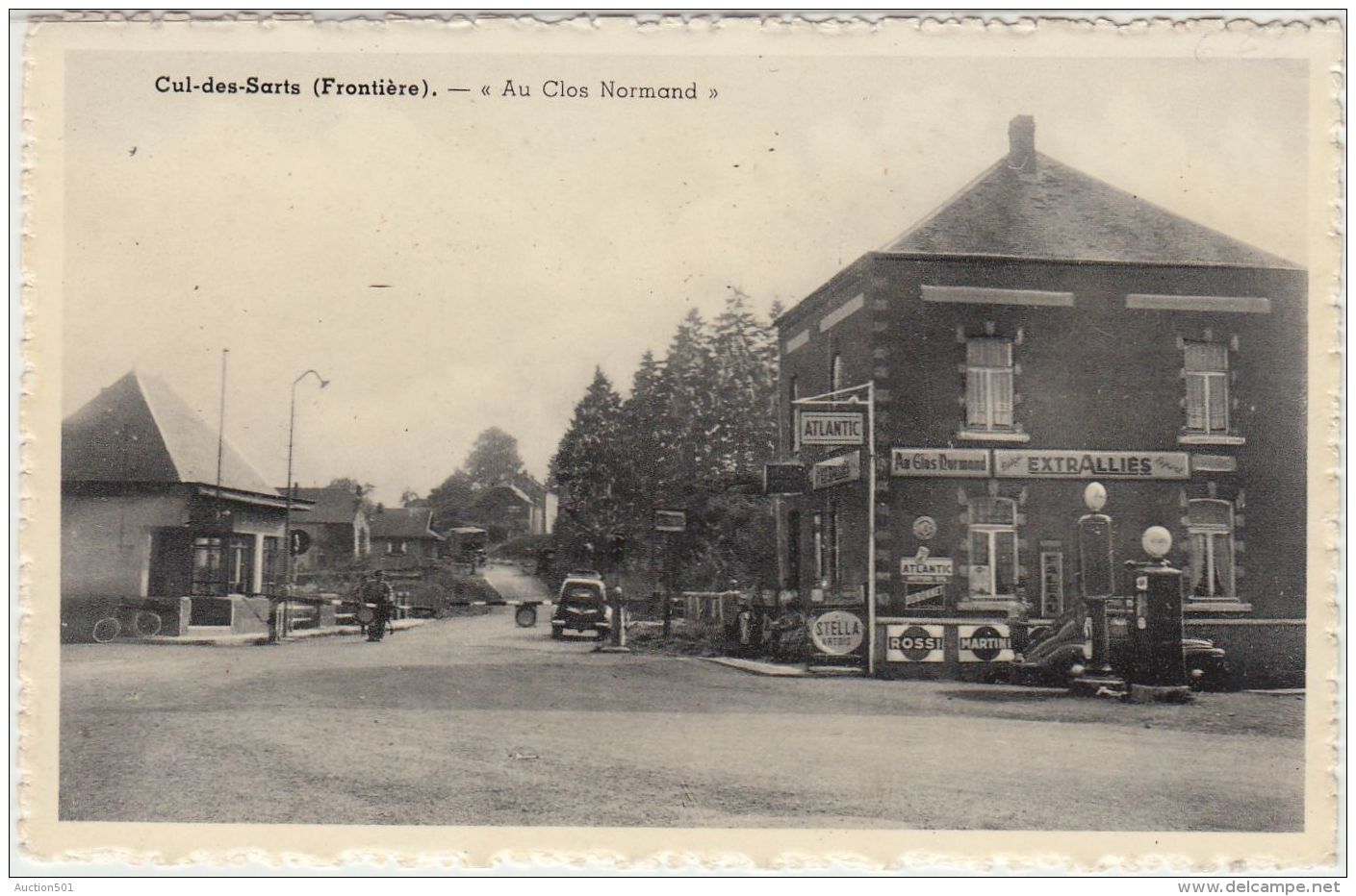 26779g FRONTIERE - POMPE A ESSENCE - CAFE - AU CLOS NORMAND - "EXTRALLIES" - "ATLANTIC" - Cul-des-Sarts - Couvin