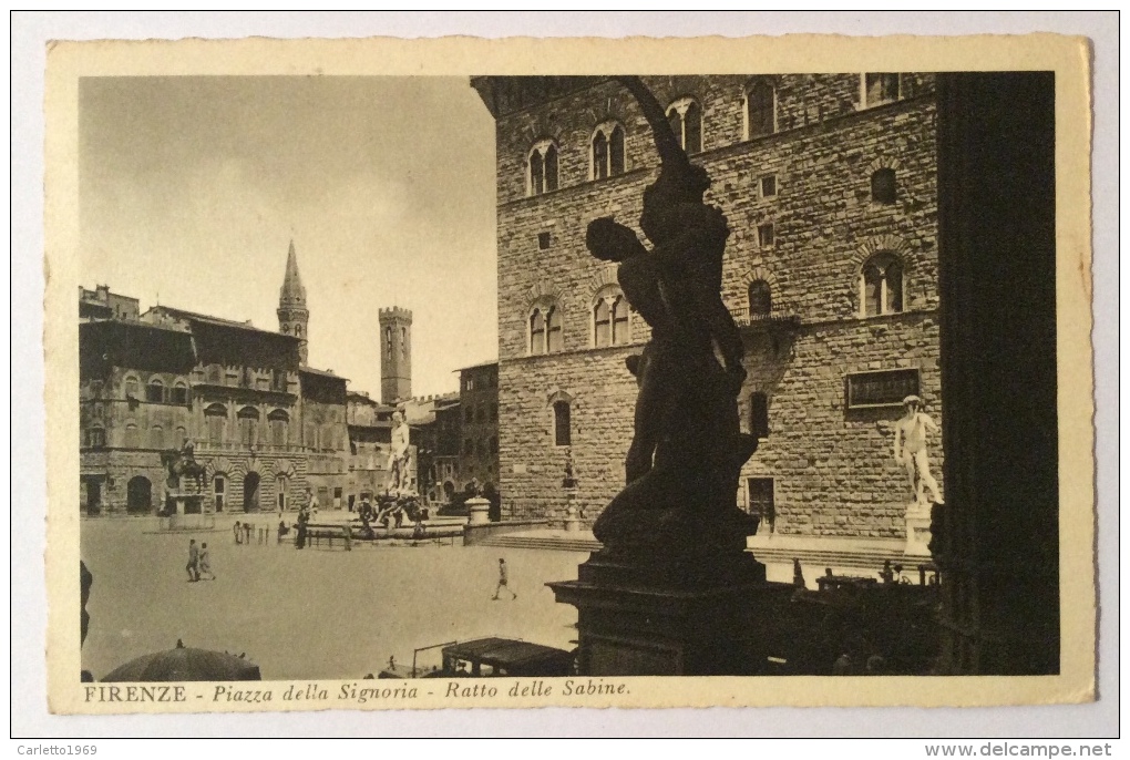 Firenze Piazza Della Signoria - Ratto Delle Sabine Viaggiata 1935 Fp. - Firenze