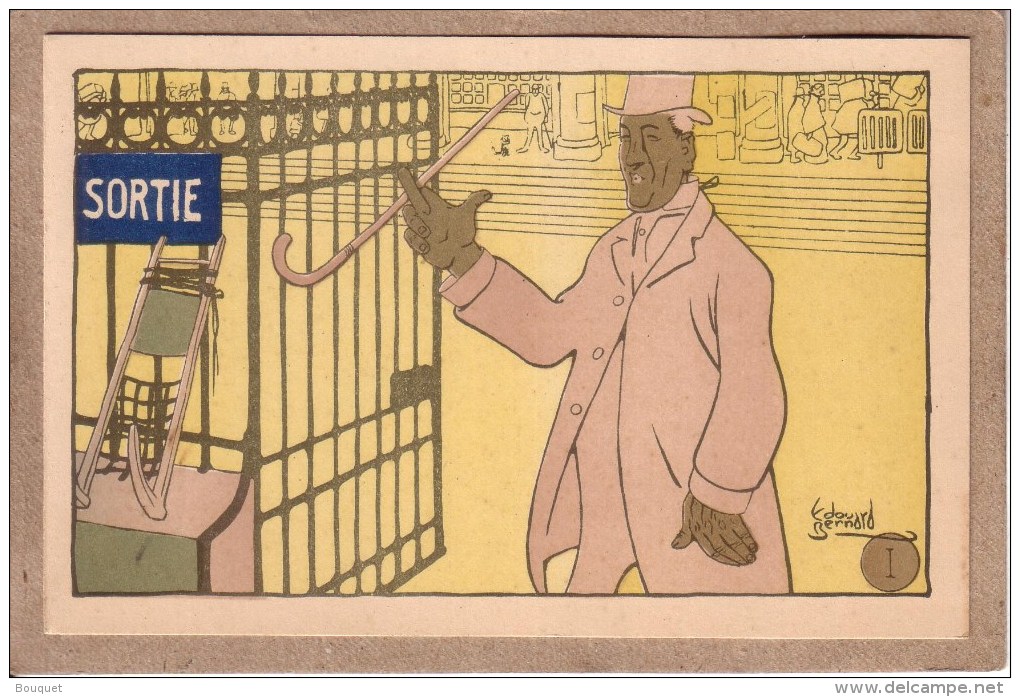 ILLUSTRATEUR EDOUARD BERNARD - ART NOUVEAU - SERIE DE 6 CARTES + POCHETTE - " L'ENTÔLAGE " - PROSTITUTION - Sonstige & Ohne Zuordnung