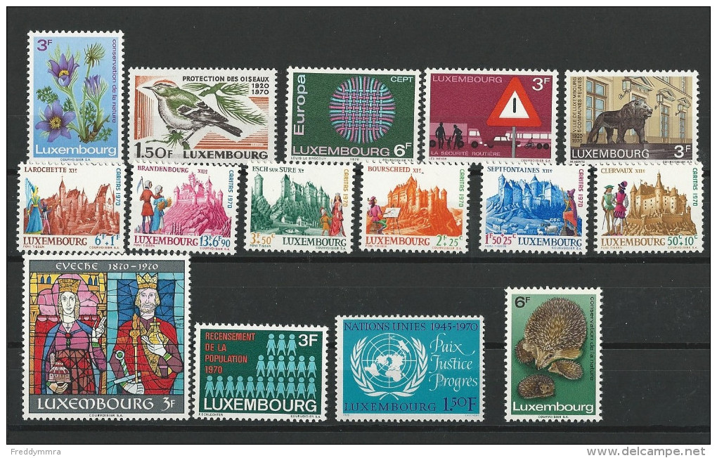 Luxembourg: Année 1970 ** (manque Le 757) - Années Complètes