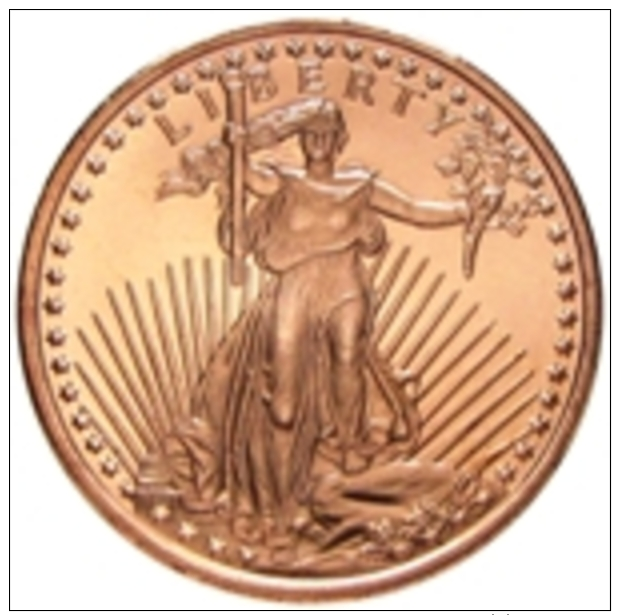 Copper Cobre Cuivre Round 2011 Stati Uniti - Medaglia Da Un Oncia Once In Rame WALKING LIBERTY Proof - Autres & Non Classés