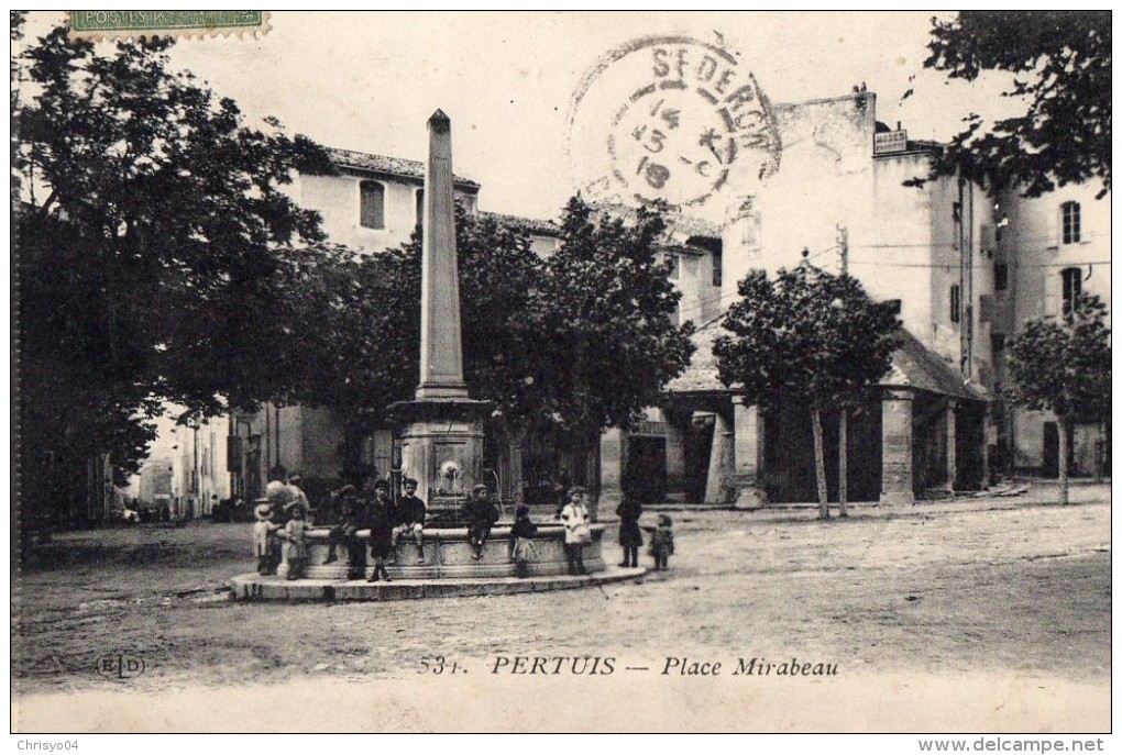 64Cha   84 Pertuis Place Mirabeau Enfants Autour De La Fontaine - Pertuis