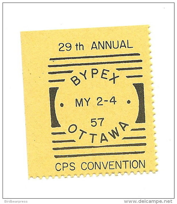 B32-28 CANADA 1957 BYPEX Philatelic Exhibition Ottawa MNH Perf - Local, Strike, Seals & Cinderellas