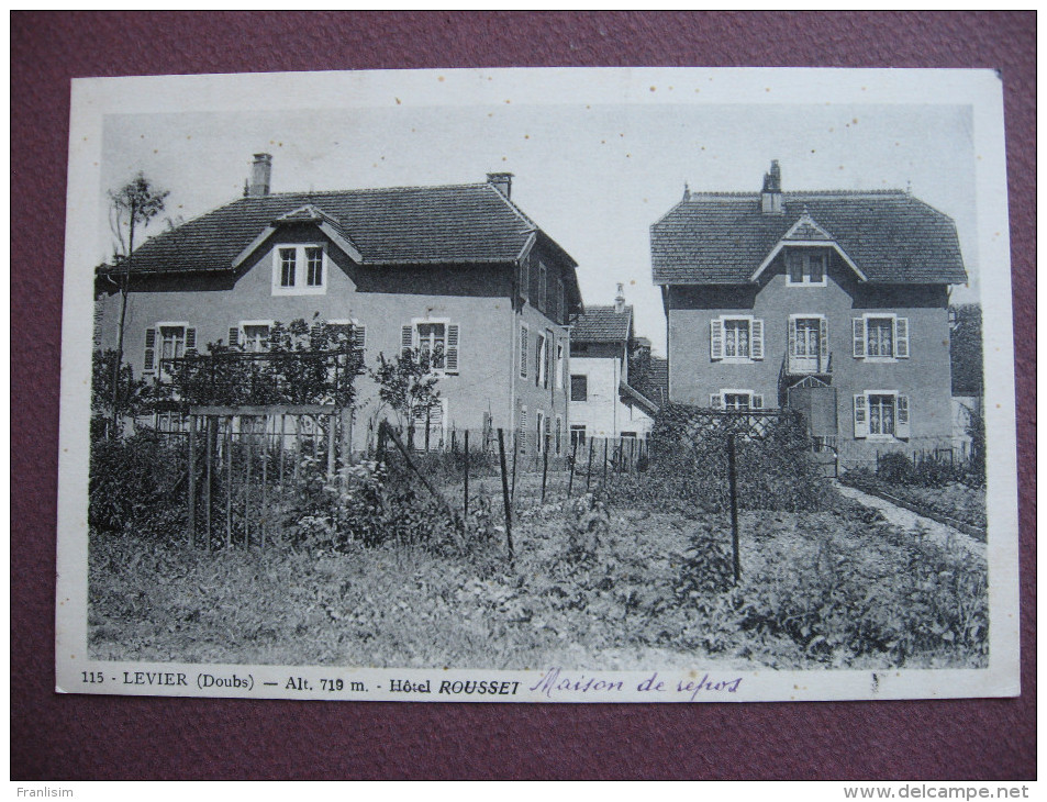 CPA 25 LEVIER Hotel ROUSSET  ( Barré ) Maison De Repos Les Sapins RARE PLAN Canton FRASNE - Sonstige & Ohne Zuordnung