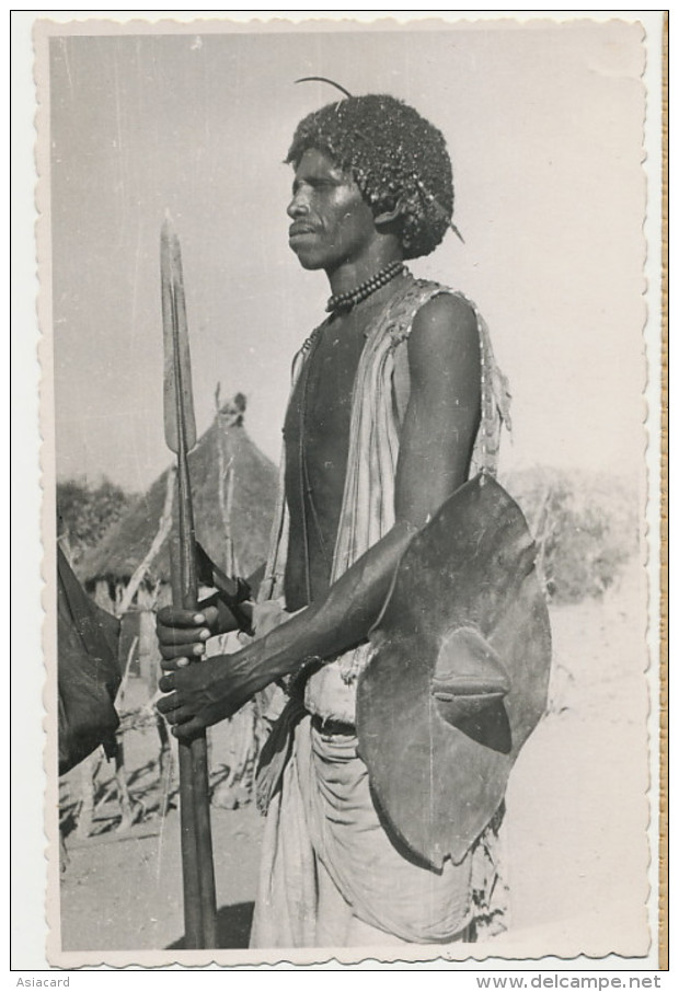 Real Photo Warrior With Lance  Foto Lusvardi Asmara - Eritrea