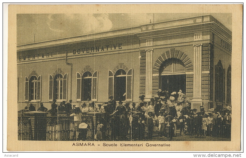 Asmara Scuole Elementari Governative Stamped And Used From Adi Keyh Senafé To Brienon Armançon Yonne 1920 - Erythrée