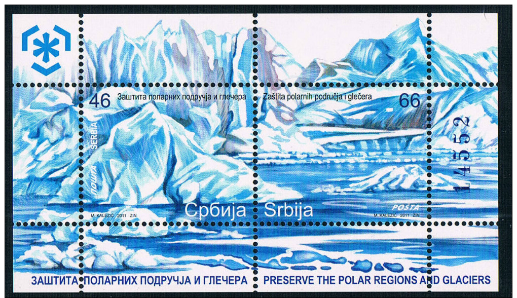 YU1418 Serbia 2011 To Protect Polar Environment Glacier New MS - Servië