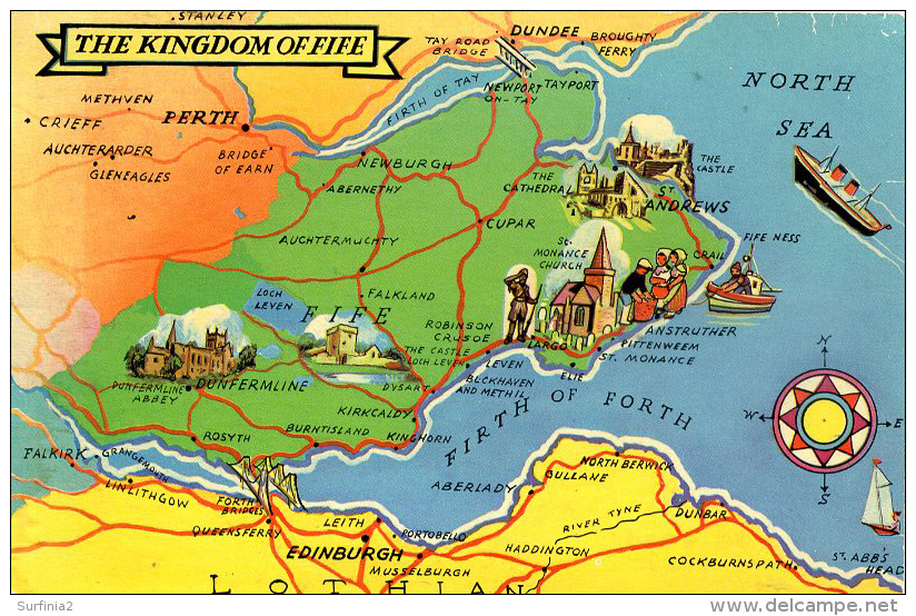 MAP - COLOURMASTER PT36168 THE KINGDOM OF FIFE - Maps