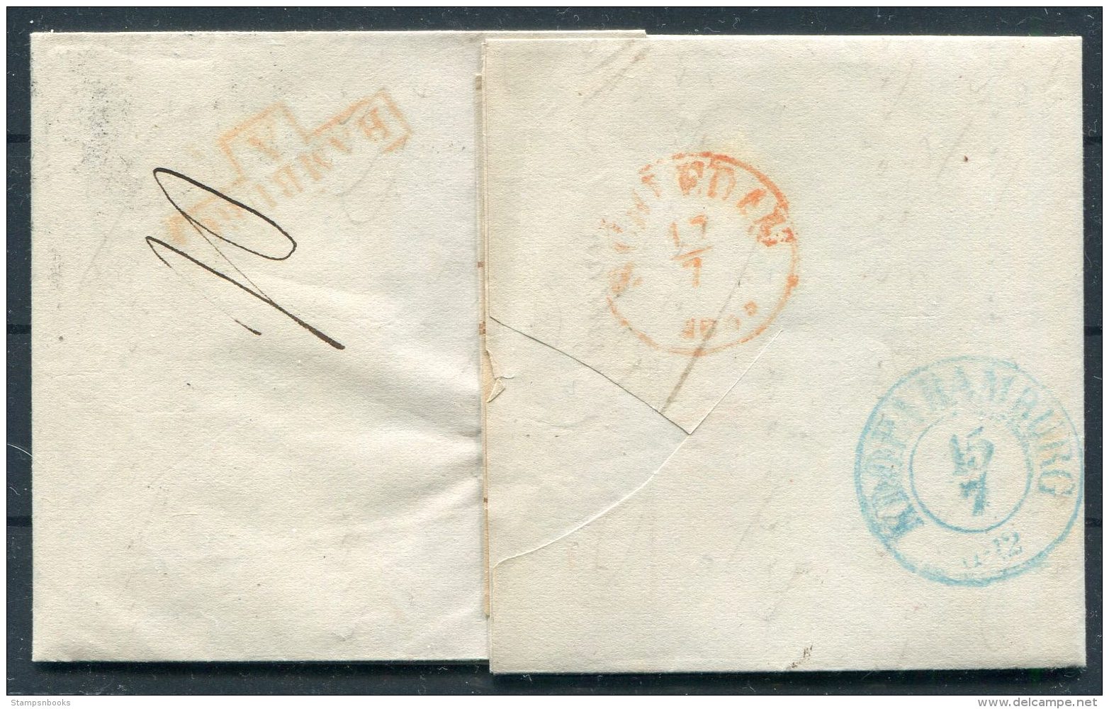 1853 Denmark Helsingor Hamburg FRANCO Entire -  Netherlands - ...-1851 Prefilatelia