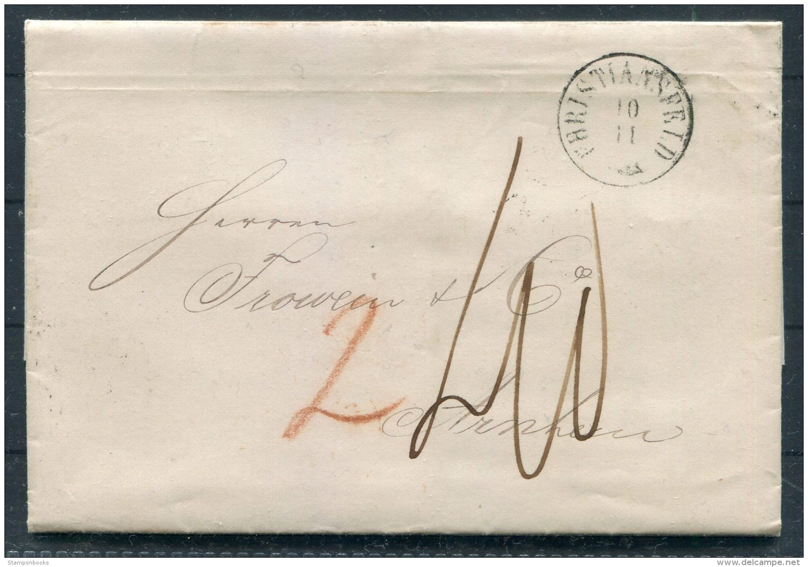 1863 Denmark Christiansfeld Hamburg Lubeck Entire -  Arnheim, Netherlands - ...-1851 Vorphilatelie