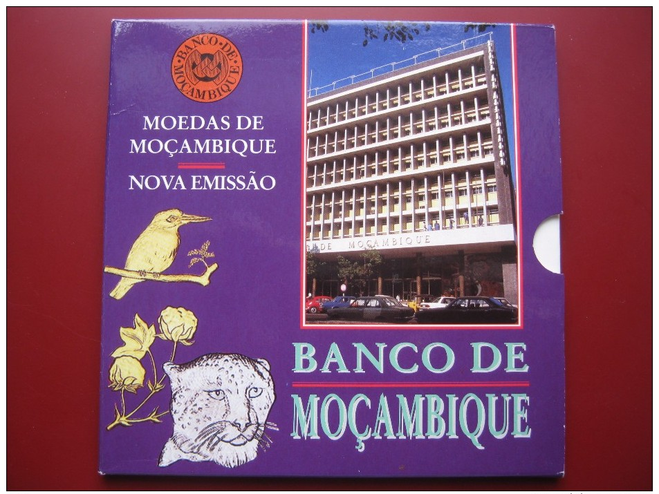 MOZAMBIQUE Mocambiqe 1994 8 Coin Coinage Set BUNC 1-1000 Meticais Sealed Folder - Mozambique