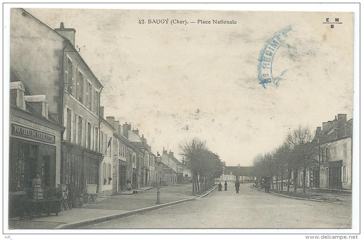 CPA BAUGY, PLACE NATIONALE, CHER 18 - Baugy