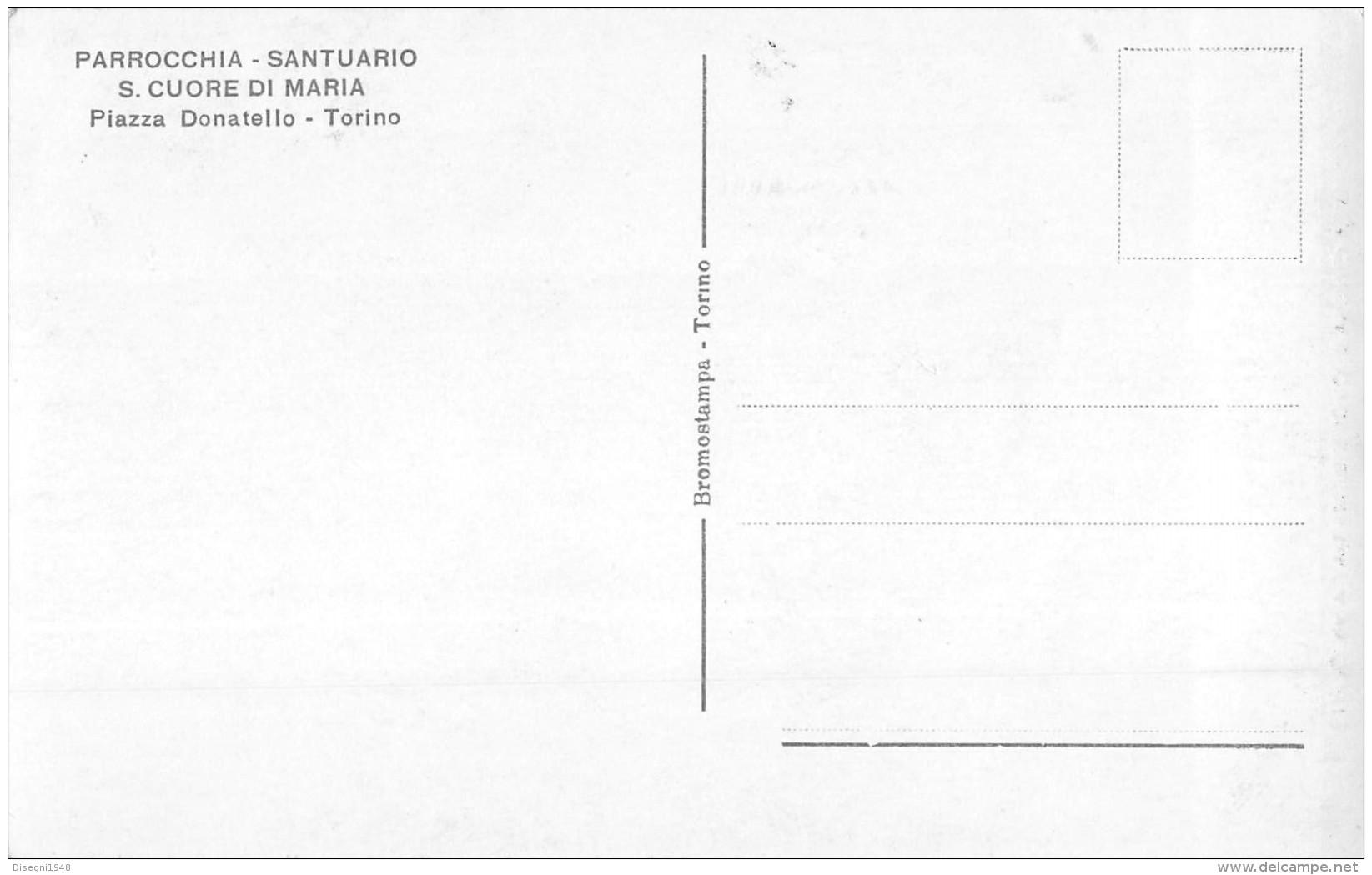 05334 "TORINO - PARROCCHIA - SANTUARIO  S. CUORE  DI MARIA - P. DONATELLO - ARCH. CEPPI" CART. POST. ORIG. NON SPEDITA. - Iglesias