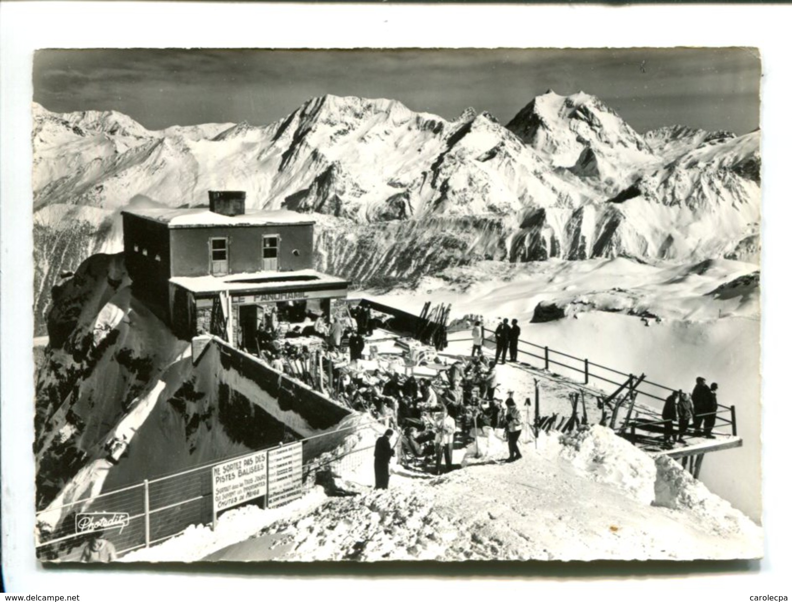 CP     COURCHEVEL (73) LE SOMMET DE LA SAULIRE ET LE RESTAURANT  LE PANORAMIC - Courchevel