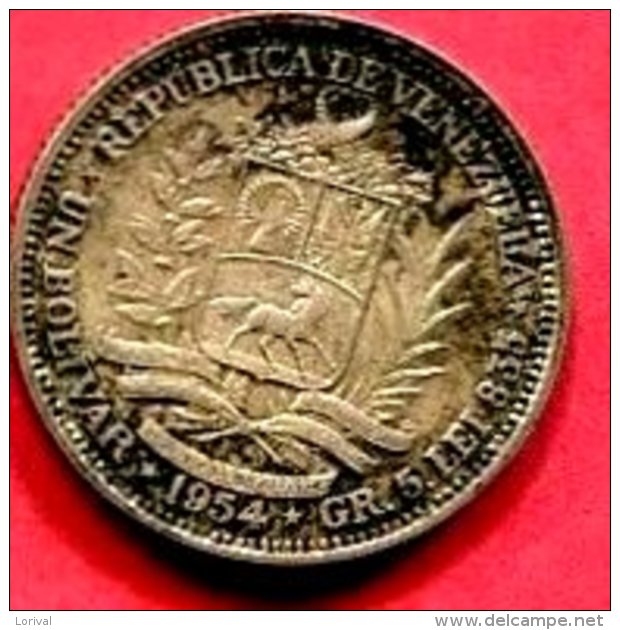 1 BOLIVAR 1954  ( Y 14 ) TTB 7 - Venezuela