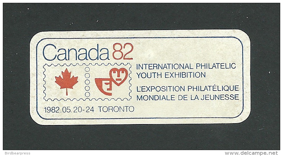 B33-21 CANADA 1982 Toronto International Philatelic Youth Exhibition Used - Vignettes Locales Et Privées