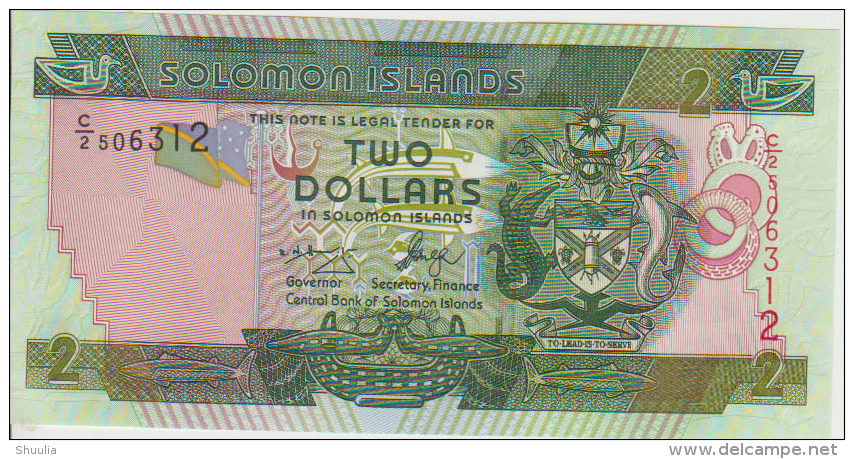 Solomon Islands 2 Dollars 2004 Pick 25 UNC - Salomons