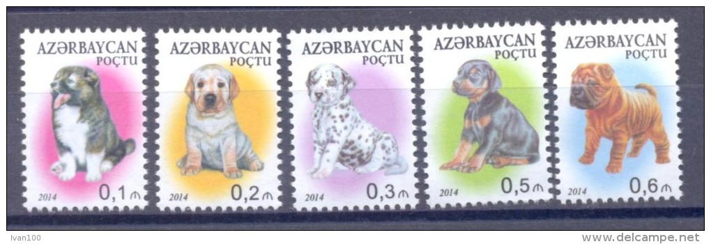 2014. Azerbaijan, Definitives, Dogs, Puppies, 5v, Mint/** - Azerbaijan