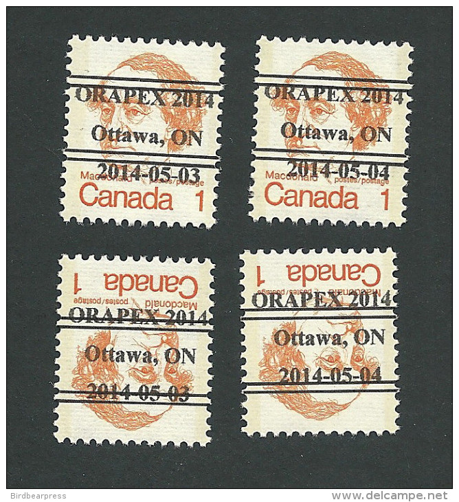 B33-33 CANADA ORAPEX 2014 Set Of 4 MNH - Vignettes Locales Et Privées