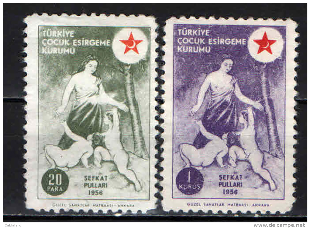 TURCHIA -  1956 - AIUTO ALL'INFANZIA - USATI - Timbres De Bienfaisance