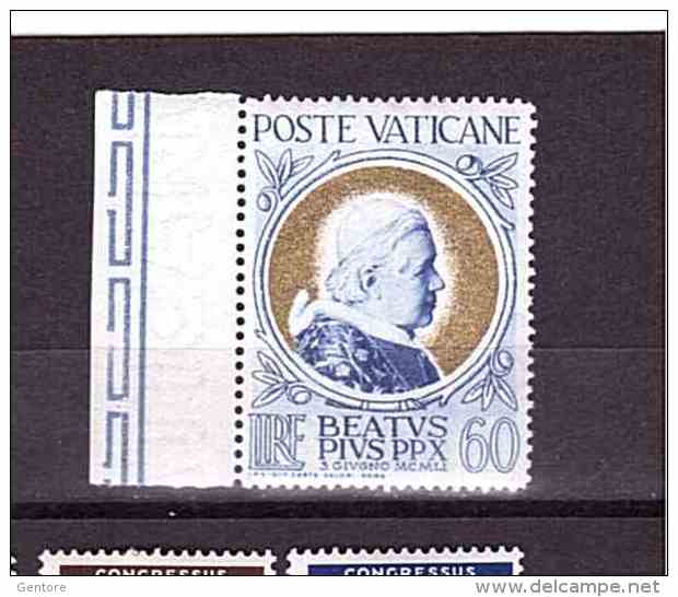 VATICAN 1951 Gold Pope Stamps Sassone  Cat. N° 147 Mint  Hinged - Unused Stamps