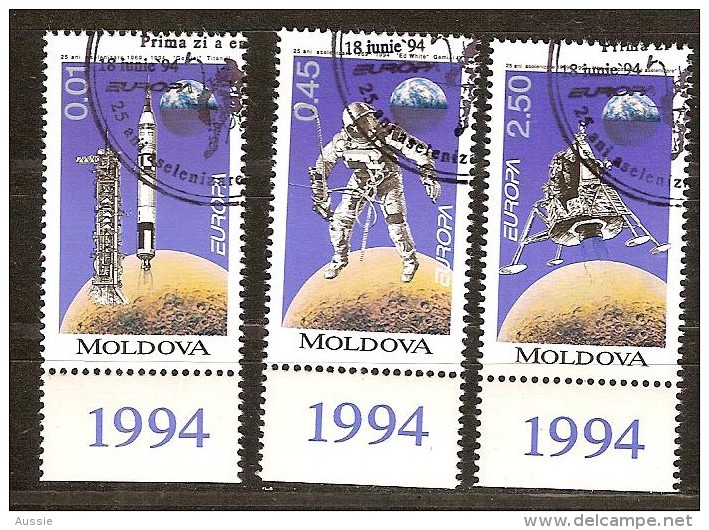 Moldova Moldavie 1994 Yvertn° 96-98 (°) Used Oblitéré  Cote 5,40 Euro Cept Europa - Moldawien (Moldau)