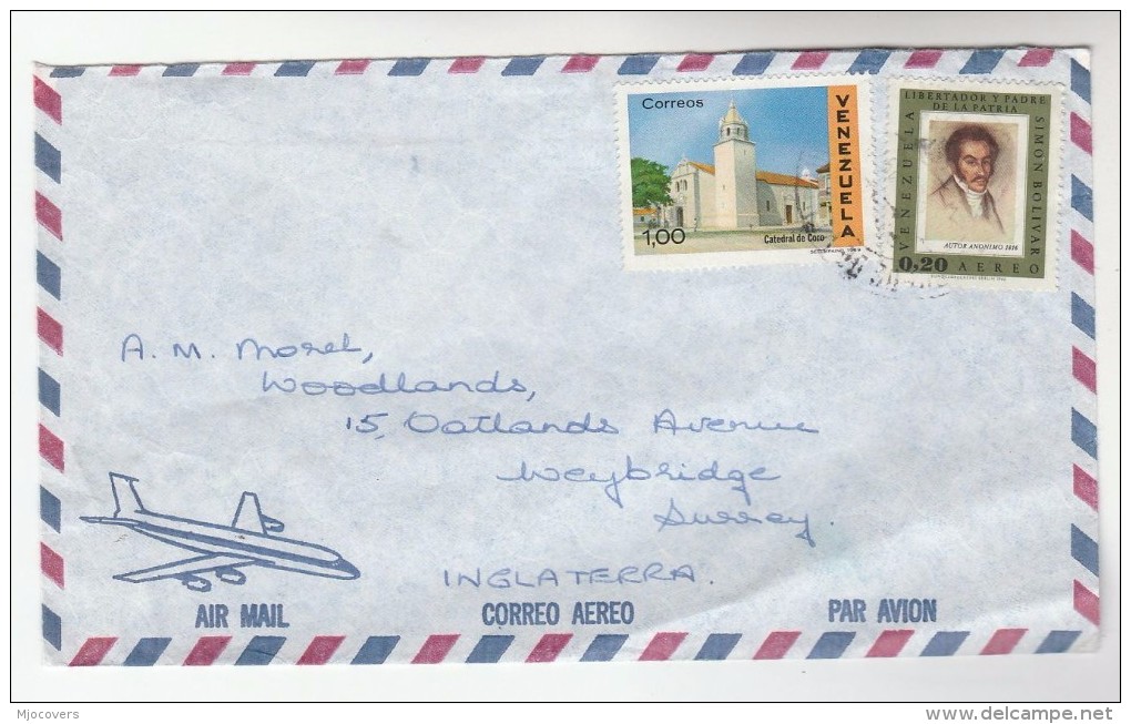 Air Mail VENEZUELA COVER Stamps CATHEDRAL  To GB - Venezuela