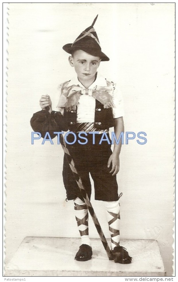 37779 REAL PHOTO COSTUMES CARNIVAL DISGUISE BOY IRISH NO POSTAL TYPE POSTCARD - Sonstige & Ohne Zuordnung