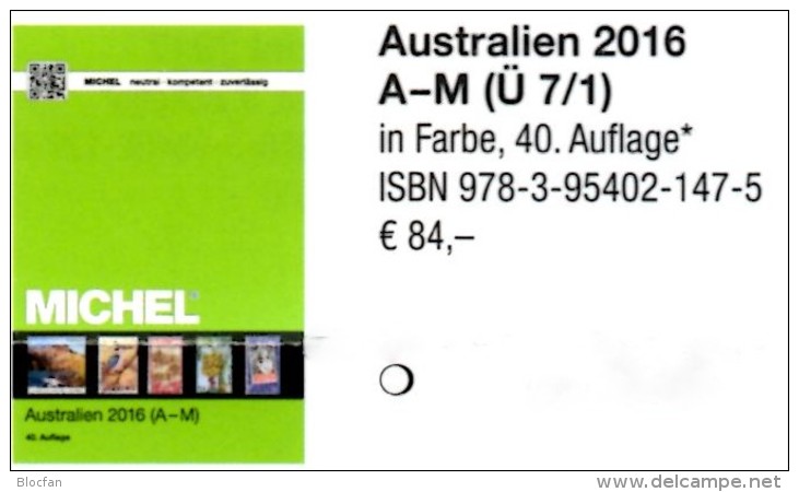 MICHEL Katalog 2016 Australien A-M Teil 7/1 Neu 84€ Stamps Catalog Australia Antarktis Cook Falkland Fiji Kokos Marshall - Literatur & Software