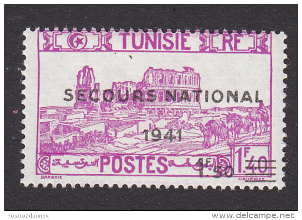 Tunisia, Scott #B76, Mint Hinged, Scenes Of Tunisia Surcharged, Issued 1941 - Unused Stamps