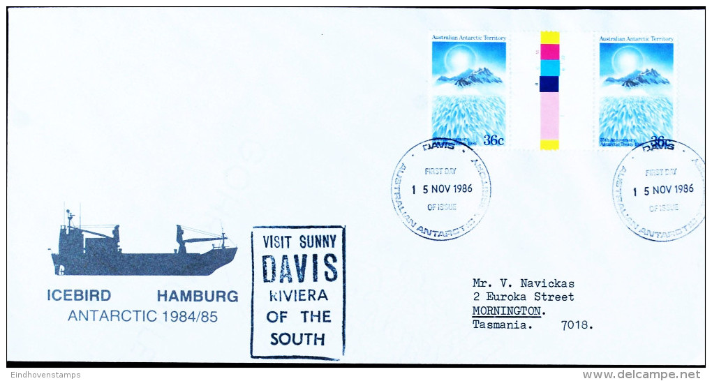 Australian Antarctic Research Expededition - Davis- From German Ship Icebird - 1986 15 Nov  Gutterpair Antarctic Treaty - Forschungsstationen