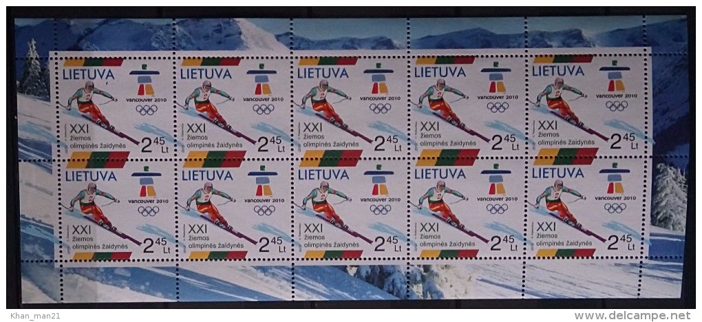 Lithuania, 2010, Olympic Games, Vancouver, MNH - Winter 2010: Vancouver