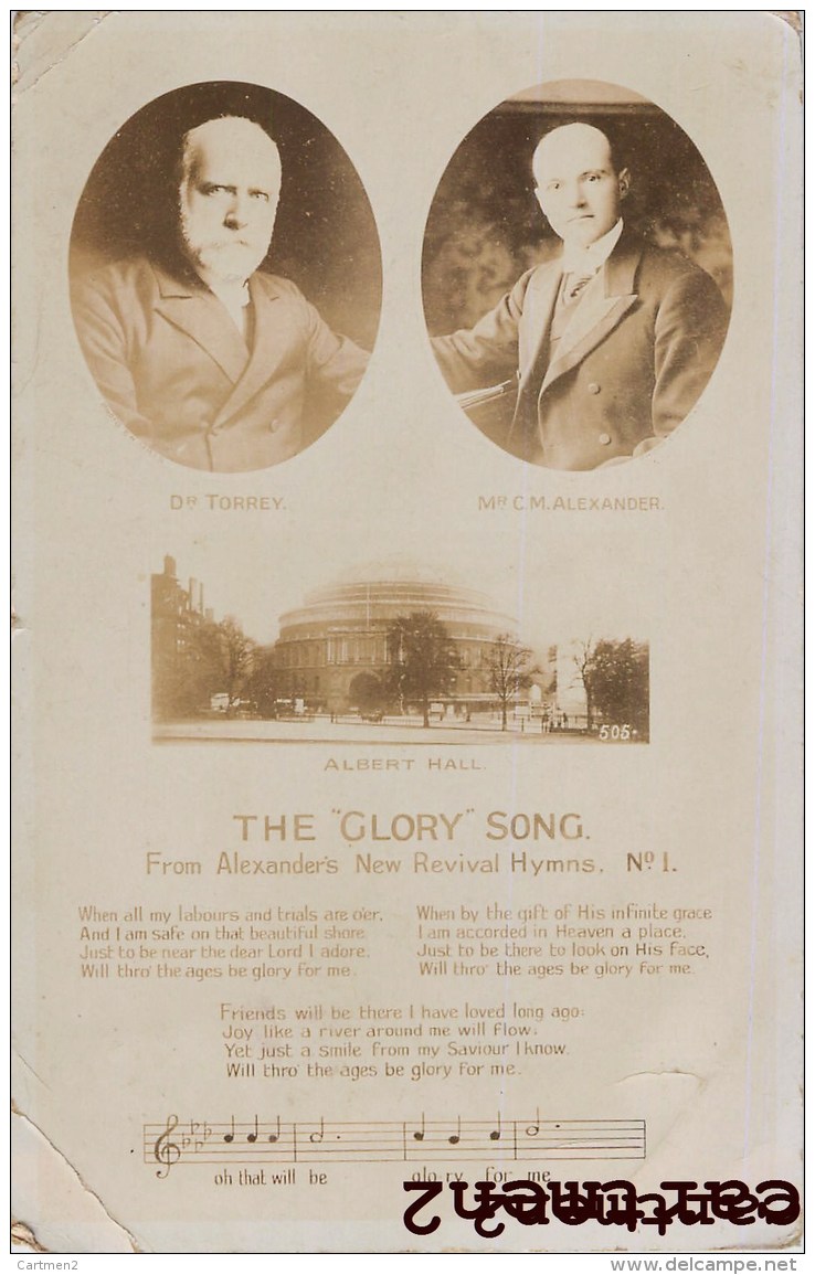 THE GLORY SONG FROM ALEXANDER'S NEW REVIVAL HYMNS Dr TORREY AND Mr C.M. ALEXANDER ALBERT HALL MUSIC MUSICIAN MUSICIEN - Singers & Musicians