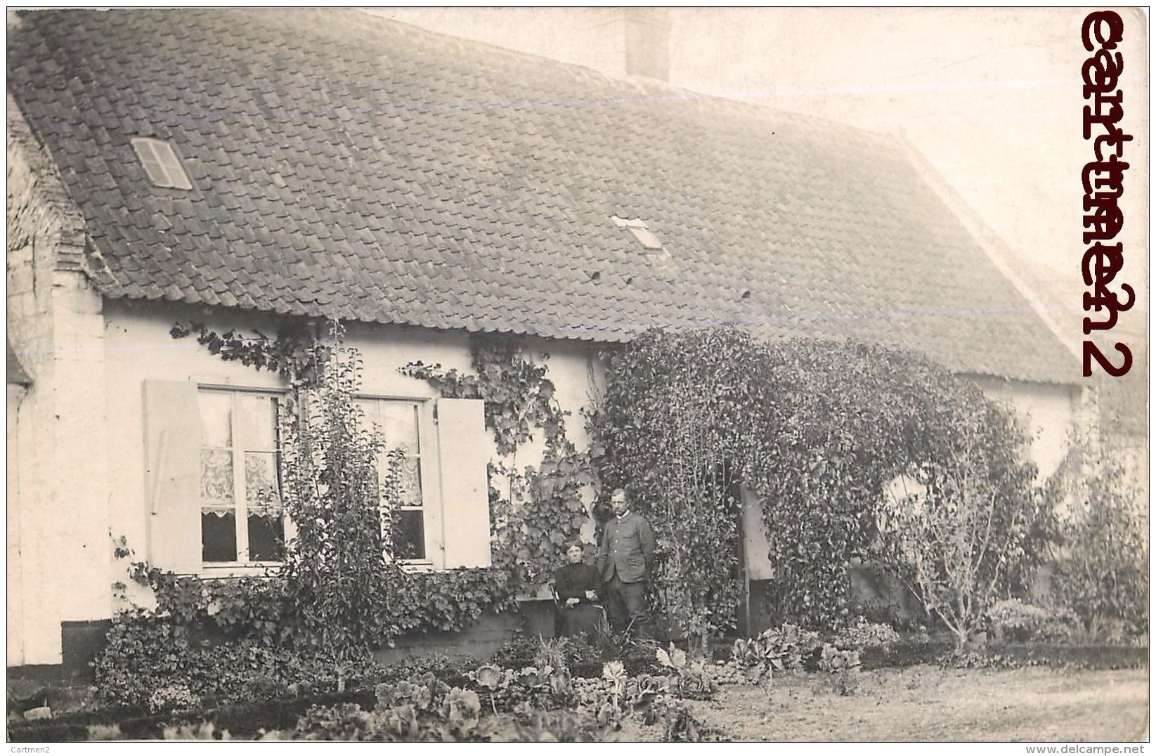 RARE CARTE PHOTO : COMMUNE DE PIETON VILLA MAISON ANIME Chapelle-lez-Herlaimont  BELGIQUE - Chapelle-lez-Herlaimont