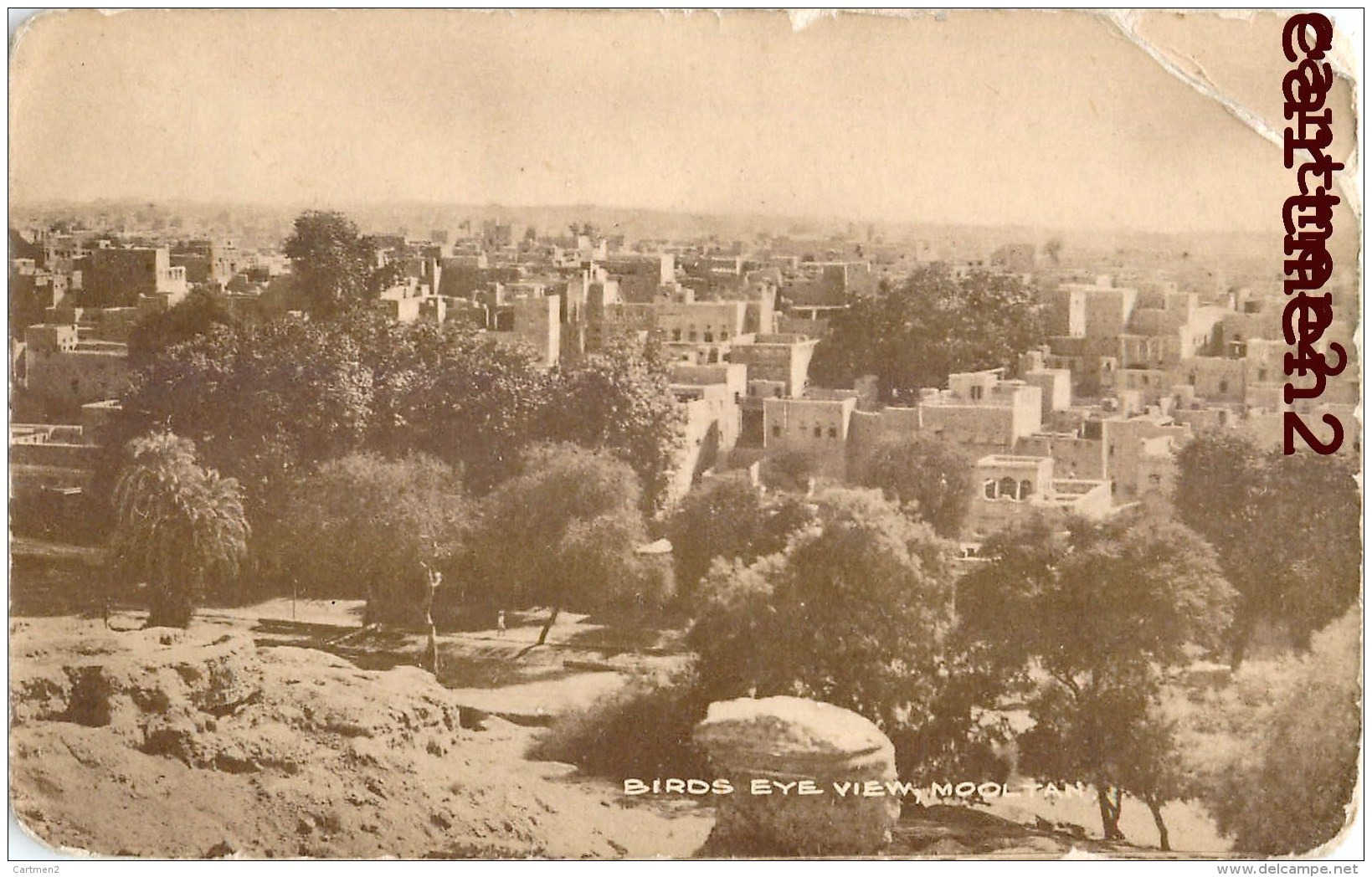 CARTE PHOTO : BIRDS EYE VIEW MOOLTAN INDIA INDE - India