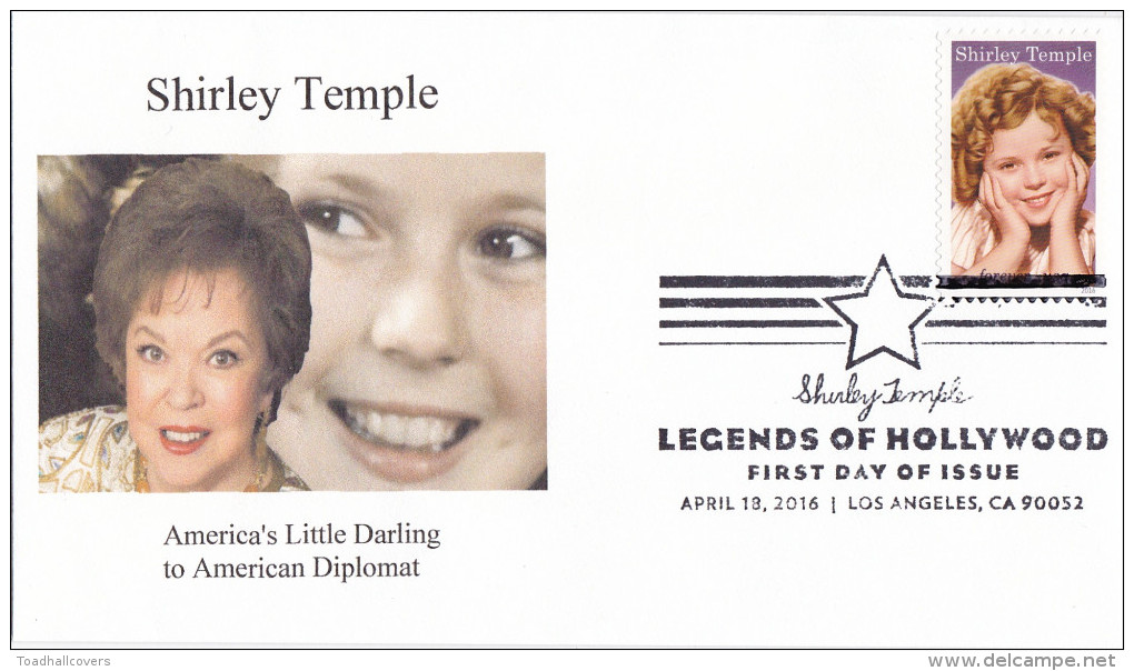 Shirley Temple FDC With B&W Pictorial Cancellation, From Toad Hall Covers  #3 Of 3 - 2011-...