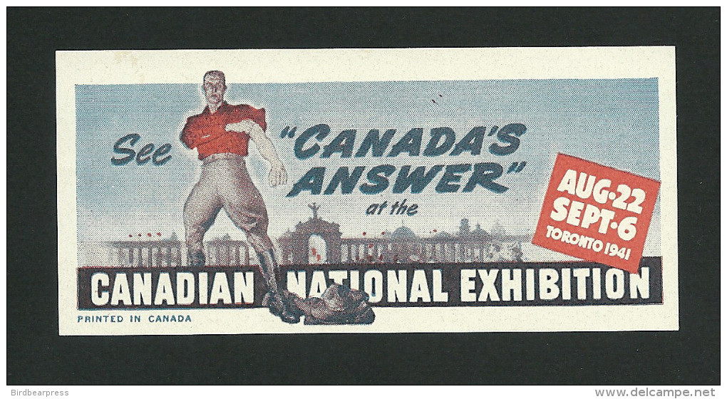 B34-44 CANADA 1941 CNE Canadian National Exhibition Label - Local, Strike, Seals & Cinderellas