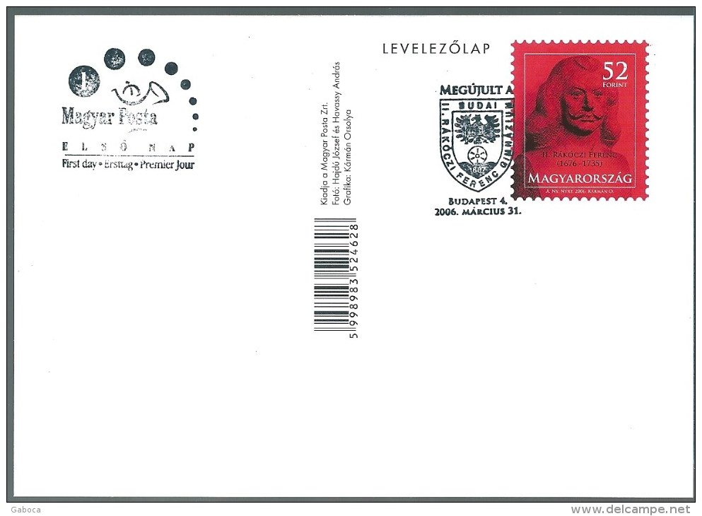 3970 Hungary FDC Postcard Education School Personality Ferenc Rakoczi II - Stamps