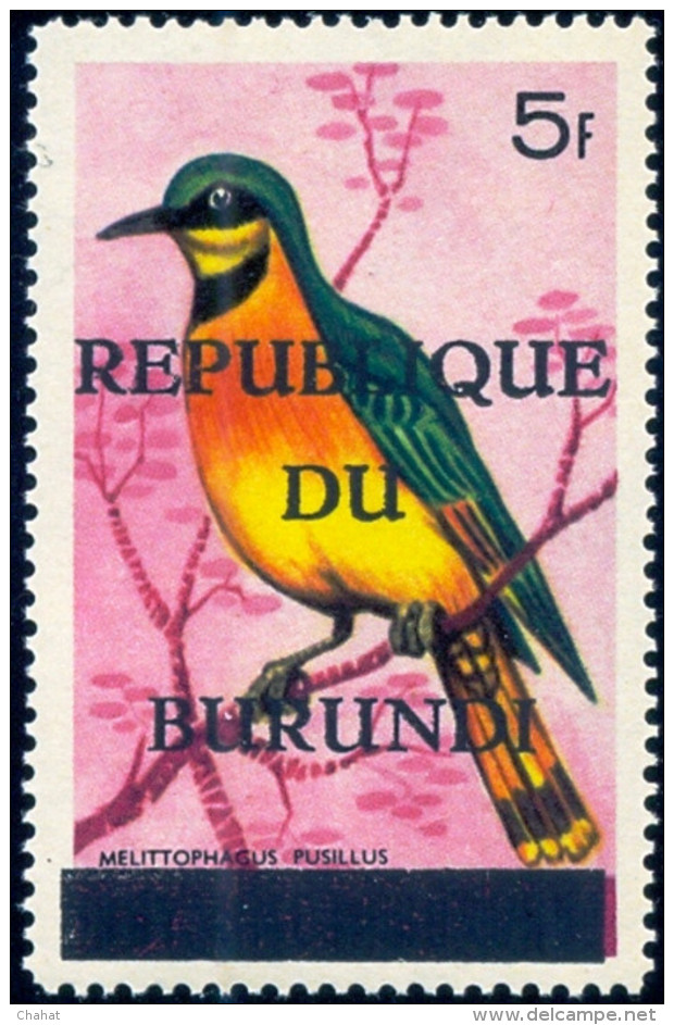 BIRDS-LITTLE BEE EATER-OVERPRINT-5F-BURUNDI-1967-SCARCE-MNH-B9-659 - Specht- & Bartvögel