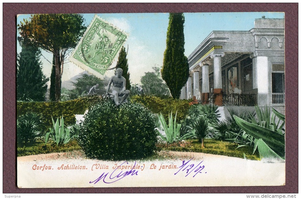 CORFOU  : " ACHILLEION - VILLA IMPERIALE - LE JARDIN " - Grèce