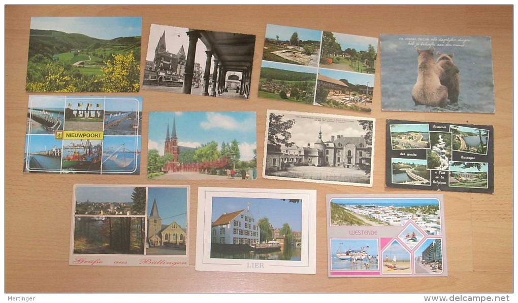 Belgien Belgium 1955-96 11 Postcards With Postage Due - Sammlungen