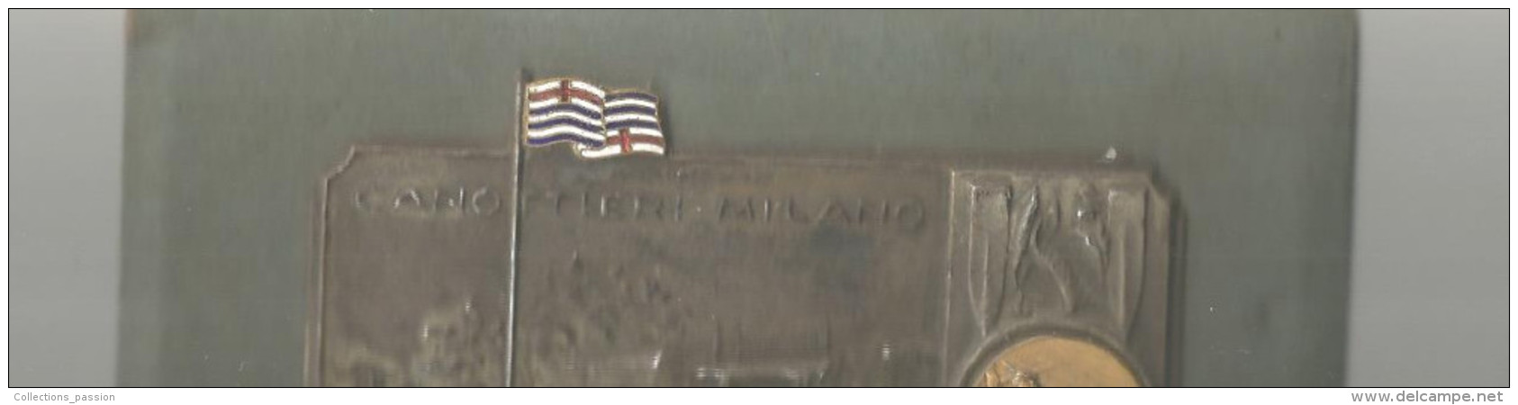 Médaille 9.5 X 7 Sur Support , Italie , CANOTTIERI MILANO GO° FONDAZIONE , 1890-1950 , Frais Fr : 4.25€ - Autres & Non Classés