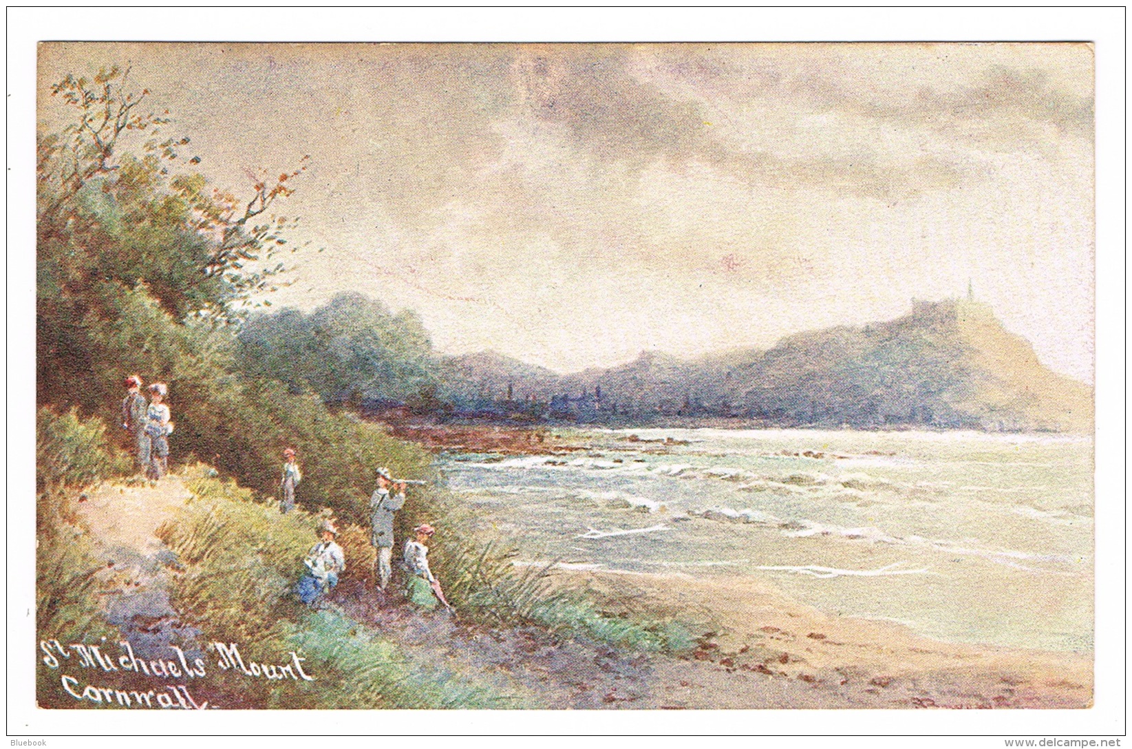 RB 1092 - Early Art Artist Signed Postcard - St Michaels Mount - Cornwall - St Michael's Mount