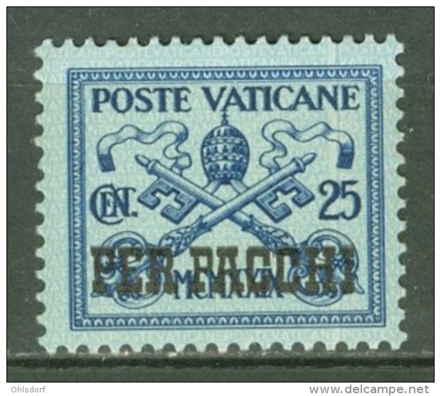 POSTE VATICANE -  PACCHI POSTALI 1931: YT 4 / Ss 4, * MH - FREE SHIPPING ABOVE 10 EURO - Postpakketten