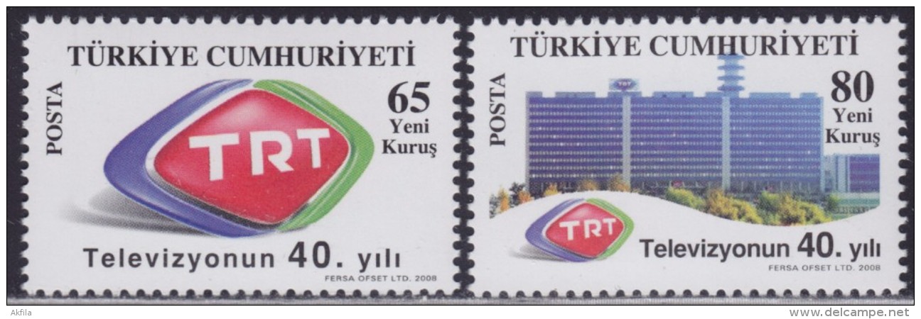 LR18. Turkey, 2008, 40th Anniversary Of Turkish Radio And Television Channel, MNH (**) - Neufs