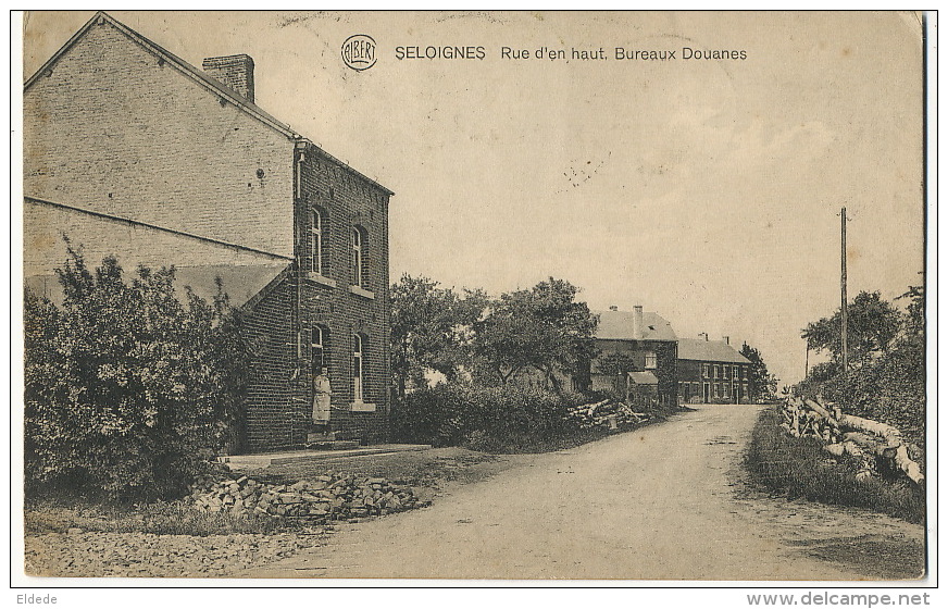 Seloignes Momignies Rue D' En Haut Bureaux Douanes Customs  Edit Poucet Delvaux 4 Timbres 1922 - Momignies