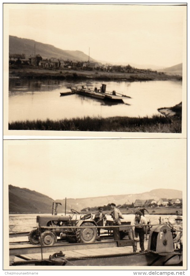 ALLEMAGNE - TRIER TREVES - BAC BATEAU - PASSAGE DE LA MOSELLE - LOT DE 2 PHOTOS 10 X 7.5 CM - Bateaux