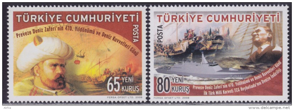 LR81. Turkey, 2008, 470 Years Since The Battle Of Preveza - Naval Forces Day, MNH (**) - Neufs