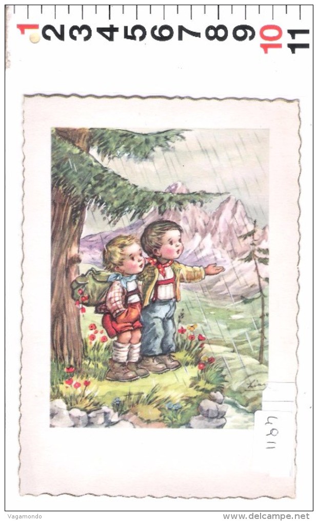 4911  BAMBINI MONTANARI MONTAGNE PIOGGIA - Non Classificati