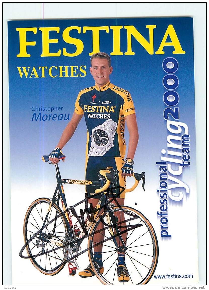 Christophe MOREAU , Autographe Manuscrit, Dédicace . 2 Scans. Cyclisme. Festina - Ciclismo